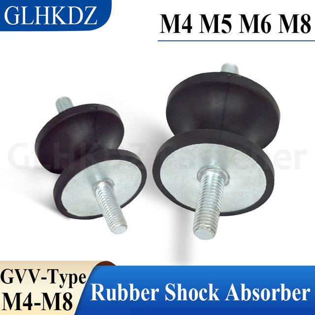 LIKUN Gummi Stoßdämpfer GVV-Typ mit Außengewinde M4-M8 zur Vibrationsisolation und Rauschunterdrückung in Schwarz - Bild 1