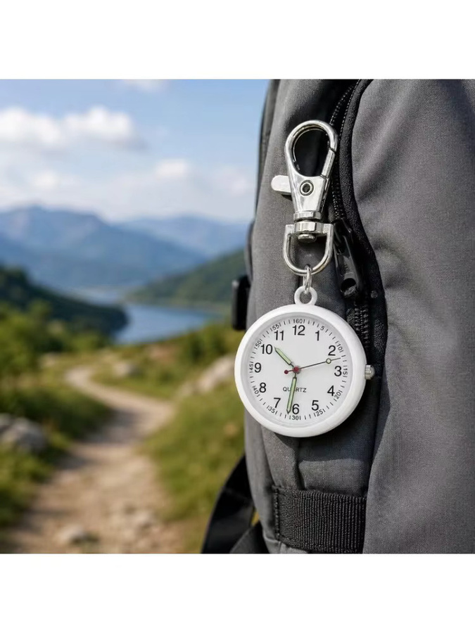 JBAILI Schlüsselanhängeruhr, Quarz, Edelstahl, Silber, Unisex - Bild 4
