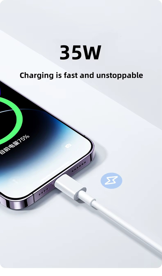 35W USB-C Schnellladegerät mit USB-C Ladekabel in Weiß für iPhone 15 14 13 12 11 Pro Max Mini Plus XR XS - Bild 2