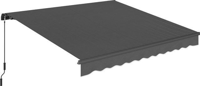 Outsunny Gelenkarmmarkise Dunkelgrau mit Kurbel und Wandhalterung, B: 350 cm, A: 300 cm, wasserabweisend und UPF 50+ - Bild 1