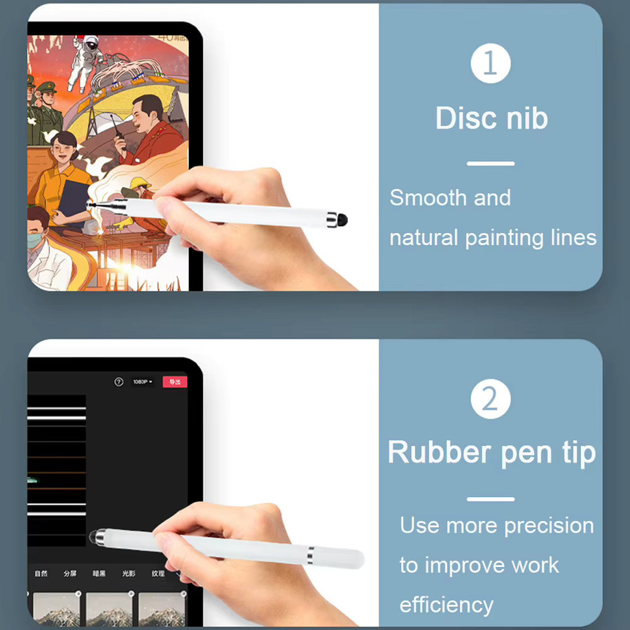 ZOUGOUGO 2in1 Universal Stylus Stift Set für iPad, iPhone, Samsung und Android Touchscreens, 3 Stück - Bild 4