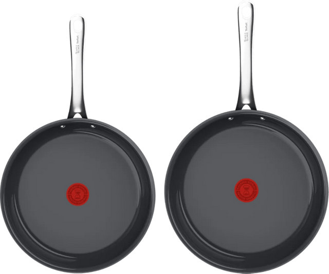 Tefal Cook Prima by Jamie Oliver Bratpfannenset aus Keramik, Schwarz, Durchmesser: 24 cm und 28 cm - Bild 1