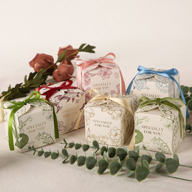 20 Stück DIY Party-Geschenkboxen aus Papier in Grün für Hochzeiten und Süßigkeiten - Bild 1