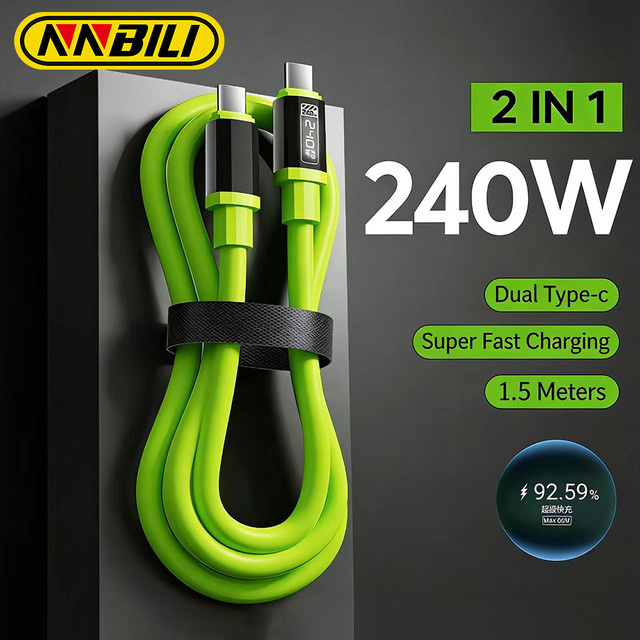 NNBILI USB-C auf USB-C PD Schnellladekabel 240W in Grün - Bild 1