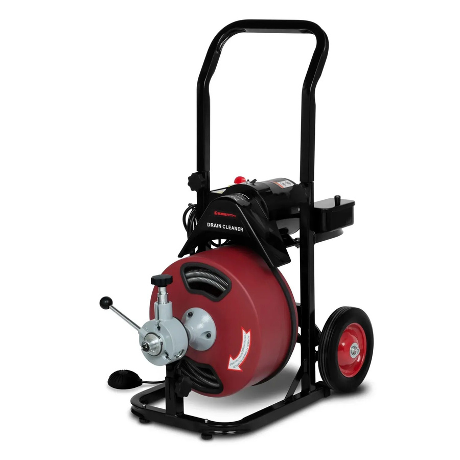 Eberth Elektrischer Rohrreiniger mit 20m Spirale, 400W Motor, 13mm Spiraldurchmesser, Rot - Bild 2