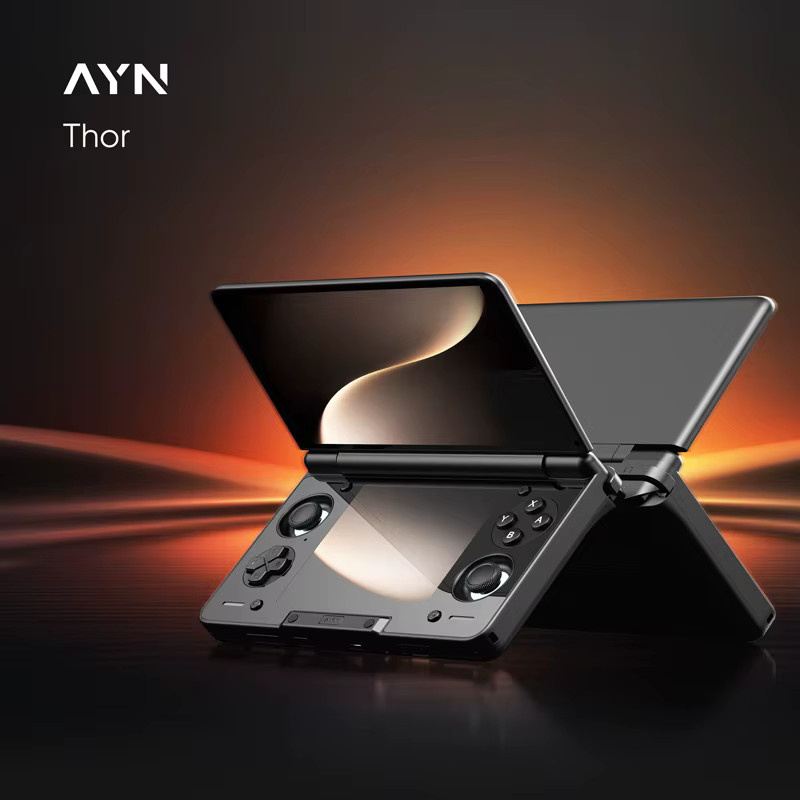 AYN Thor Android Handheld Gaming Device mit Dual Screen Clamshell Design, 6 Zoll AMOLED Display 1080p, Schwarz - Bild 2
