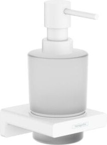 Hansgrohe Lotionsspender AddStoris Wandmontage mit Glaseinsatz aus Metall in Mattweiß - Bild 1