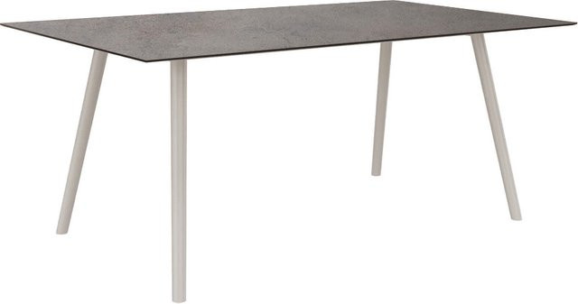 Stern Tisch Interno mit konischem Rundrohr aus Aluminium in Greige und Silverstar 2.0 Smoky Tischplatte B: 220 cm, T: 100 cm - Bild 1