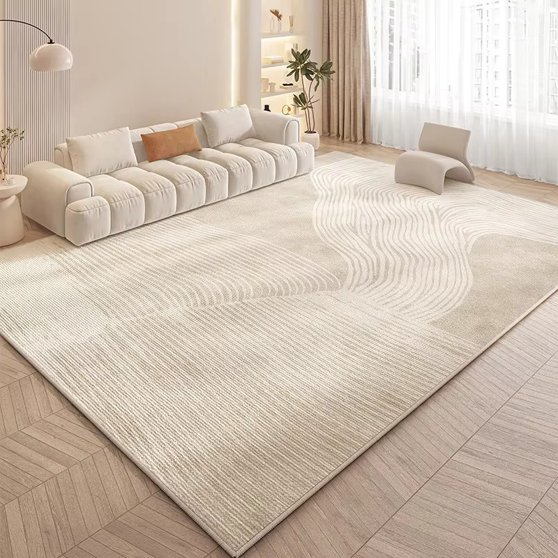 VIKAMA Minimalistischer Teppich in Beige für das Wohnzimmer, Rechteckig, Breite: 120 cm, Tiefe: 80 cm - Bild 1