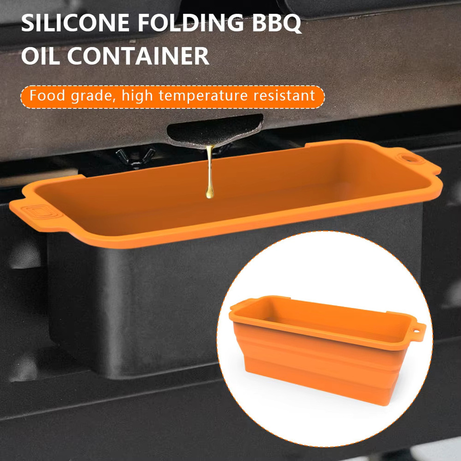 Faltbare Silikon-Fettbehälter-Einlagen für Blackstone Grillplatten in Orange - Bild 5