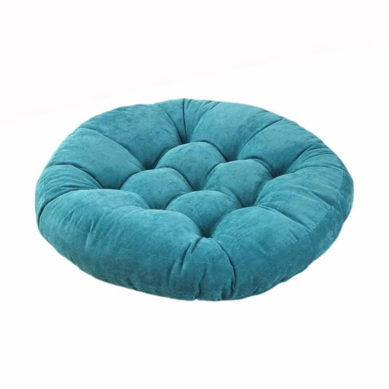 Rundes Meditations-Bodenkissen von inyahome aus Cord für Erwachsene in Blau und Türkis - Bild 3