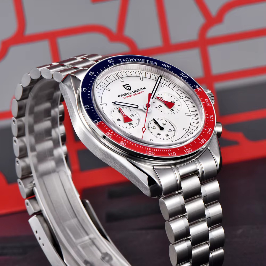 Pagani Design Chronograph, Quarz, Edelstahl, Keramiklünette, Schwarz, Herren - Bild 4