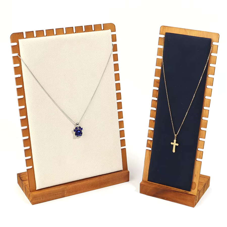 Louleur Schmuckständer aus Kiefernholz für Halsketten und Armbänder in Braun und Blau - Bild 3