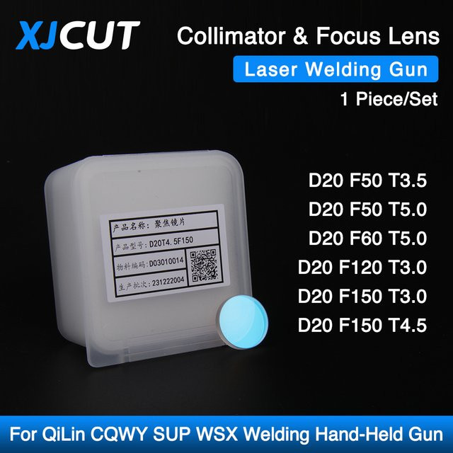 XJCUT D20 Laserschweißlinse Kollimator und Fokuslinse für WSX QiLin CQWY SUP Laserschweiß-Handpistolenkopf, transparent - Bild 1