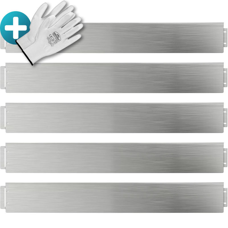 Beeteinfassung 5er-Set aus Metall in Silber, Gesamtlänge: 5 m, Höhe: 18 cm - Bild 2