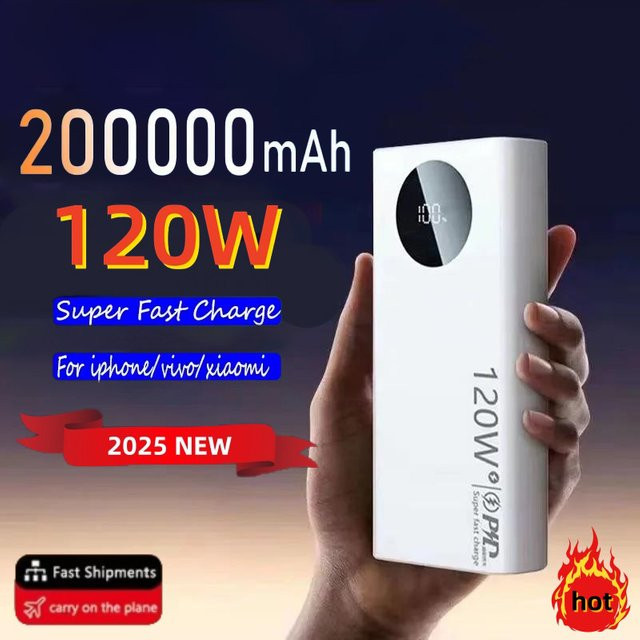 Xiaomi Power Bank mit 50000 mAh Kapazität, 120 W Schnellladefunktion und Digital Display in Weiß - Bild 1