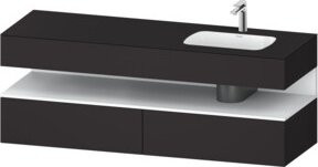 Duravit Qatego Einbauwaschtisch-Möbel-Set in Schwarz, B/T/H: 160 x 50 x 60 cm - Bild 1