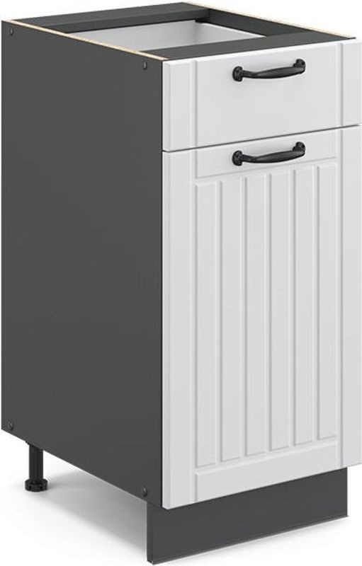 Vicco Küchenunterschrank Fame-line Landhaus Weiß mit Drehtüren Breite: 40 cm - Bild 1