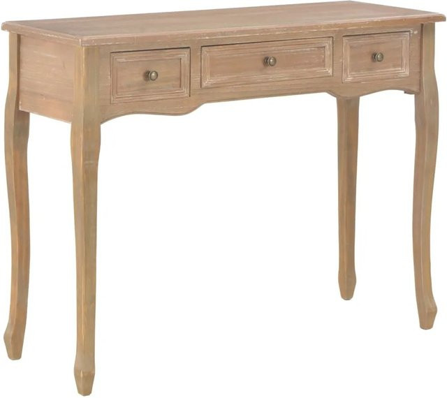 vidaXL Konsolentisch mit 3 Schubladen in Braun, moderner Frisiertisch aus Holz und MDF - Bild 1