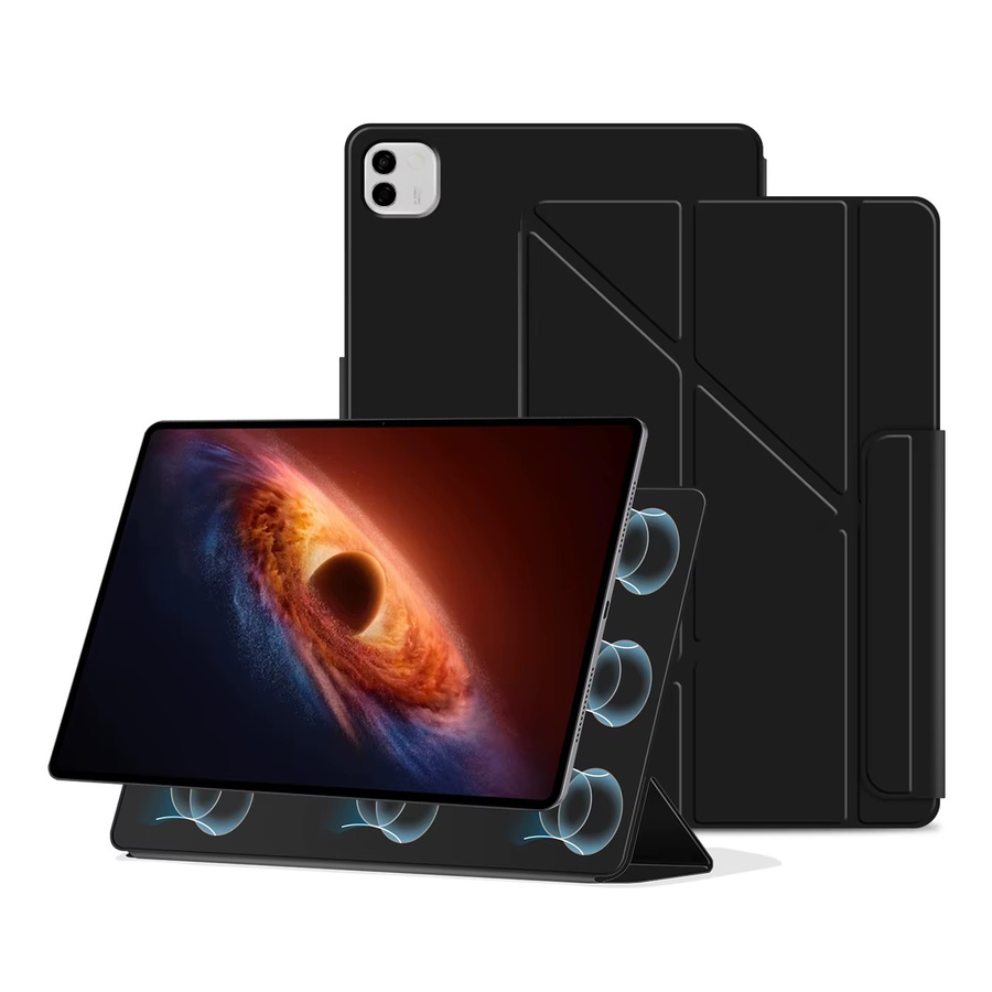 LFOIQN Magnetische Smart Cover Hülle für Honor MagicPad 13 Pro, ultradünne faltbare Tablet-Schutzhülle, Schwarz - Bild 3