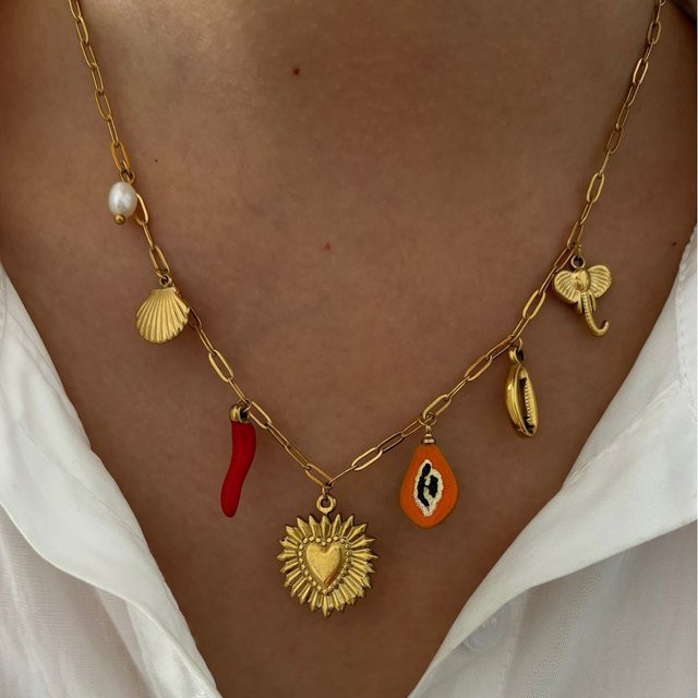 DIEYURO Halskette Edelstahl, Perle, Gold, Damen - Bild 1