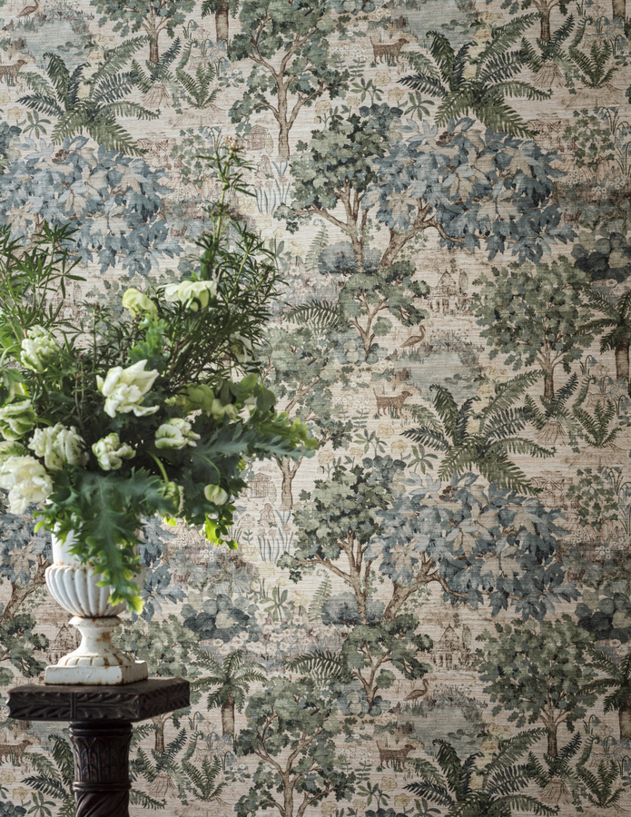 Sanderson Tapete The Stumpery Fern Botanisches Floral Design Multicolour Vlies-Tapete - Bild 1