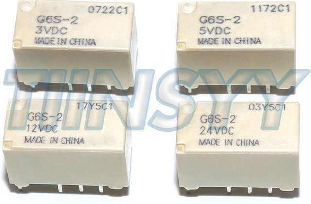 TIINSYY G6S-2 Mini-Signalschalterrelais 8-Pin Set, 5 Stück, Weiß - Bild 1