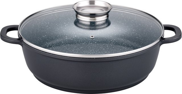 GSW Servierpfanne Gourmet Granit mit Glasdeckel, Durchmesser: 32 cm - Bild 1