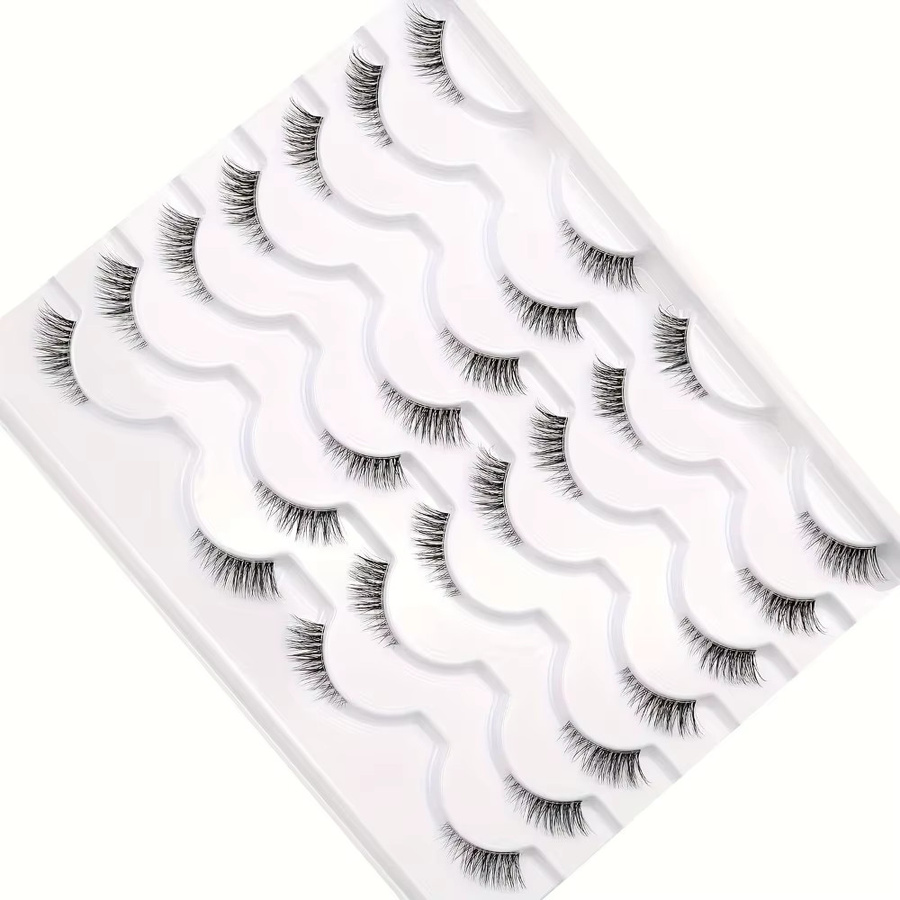 JIEFUXIN Künstliche Wimpern, 14 Paar, natürlich, Unisex - Bild 3