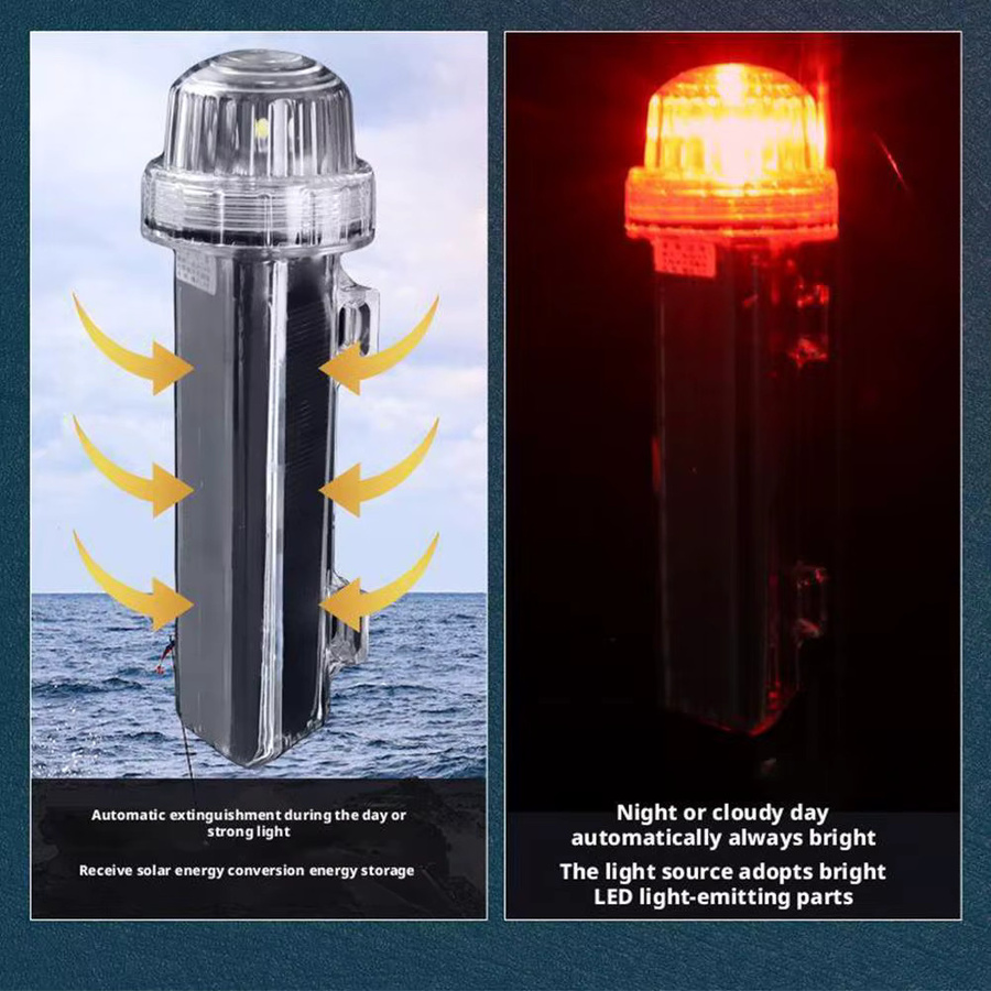 Wasserdichte Solar-Marine-Navigationsleuchte mit Dual-Modus und RGB-Beleuchtung für den Außenbereich - Bild 6