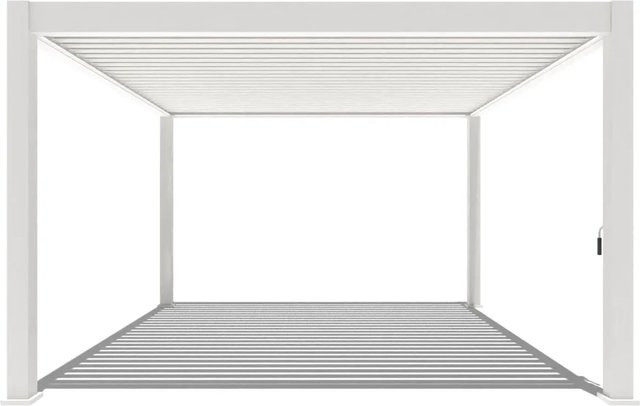 Weide Deluxe Plus Aluminium Pavillon mit verstellbarem Lamellendach in Weiß, B/T: 400 x 400 cm, Höhe: 255 cm - Bild 1
