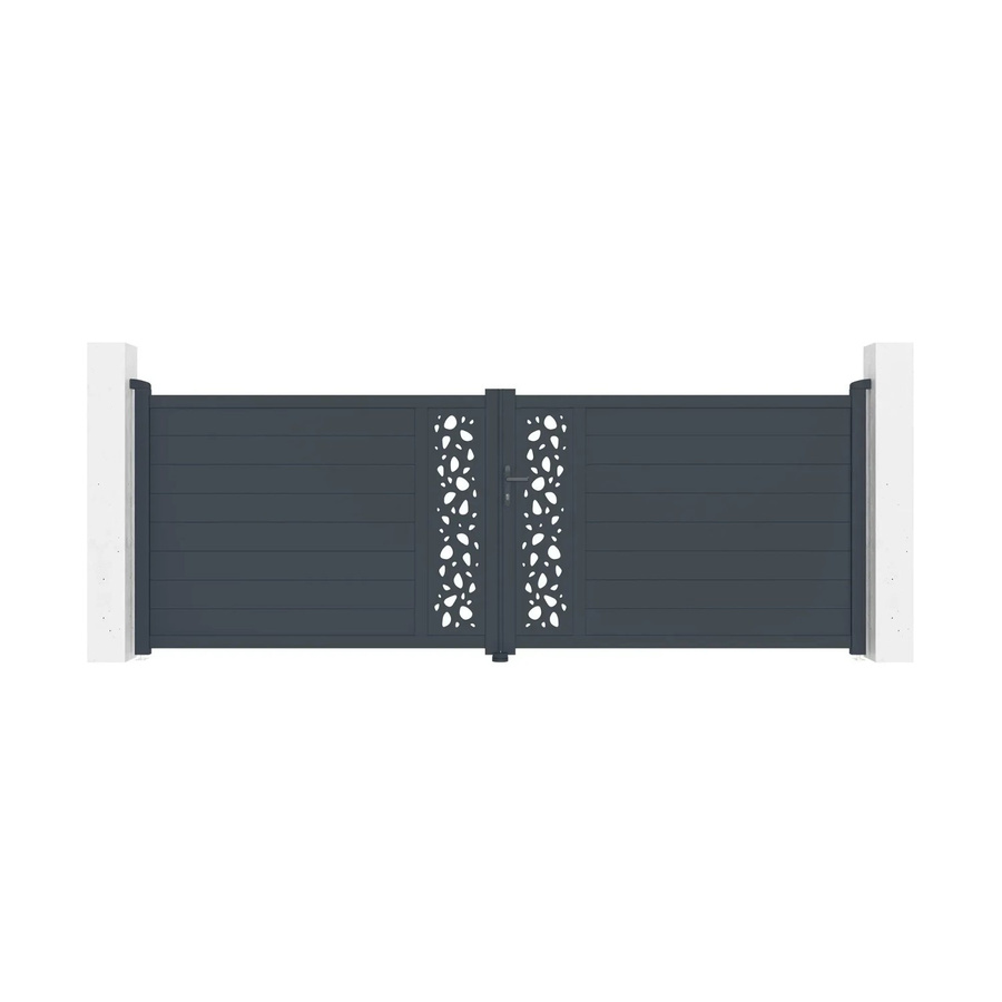 Casanoov Elektrisches Flügeltor Sunny in Anthrazit und Grau aus Aluminium mit Drehtorantrieb Ranger B150, B/H: 400 x 140 cm - Bild 2
