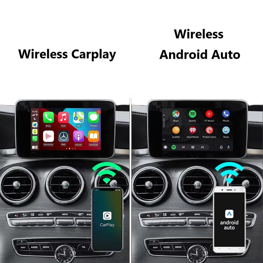 AUTOABC Drahtloses CarPlay und Android Auto Modul für Mercedes C-Klasse W205, GLC-Klasse W253 und S-Klasse mit NTG5.0 System inklusive Rückfahrkamera Unterstützung - Bild 2