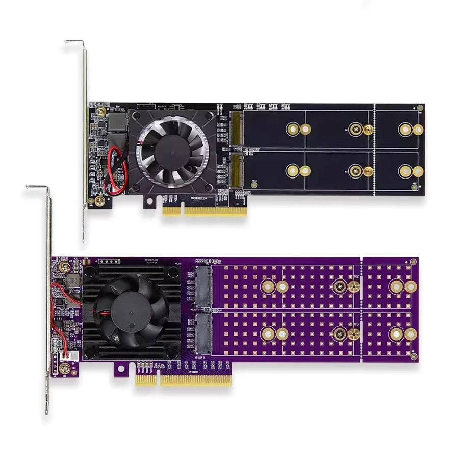 ADT-Link Split-Free PLX8747 PCIe 3.0 Erweiterungskartenmodul mit Vierfach-NVMe 3.0 x4 Support und Radiator in Schwarz - Bild 6