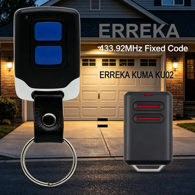ERREKA KUMA KU02 Klon-Fernbedienung für Garagentoröffner, 433,92 MHz Festcode-Duplikator, Schwarz - Bild 1