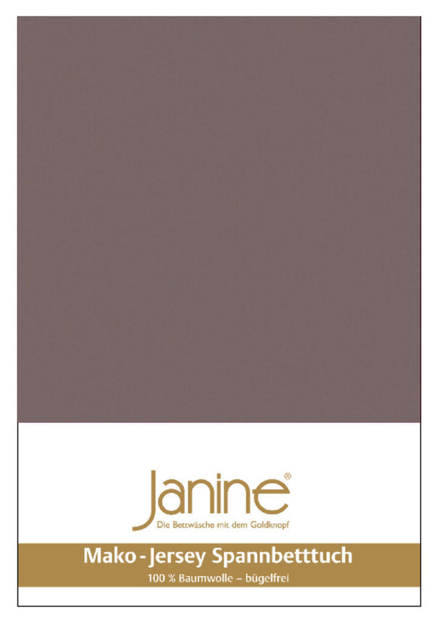 Janine Spannbetttuch aus Mako-Jersey aus 100% Baumwolle, Farbe: Cappuccino, B/T: 140 x 200 cm bis 160 x 200 cm - Bild 1