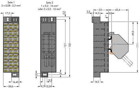 WAGO 726-601 Potenzialklemme Zugfeder Grau 10 Stück - Bild 1