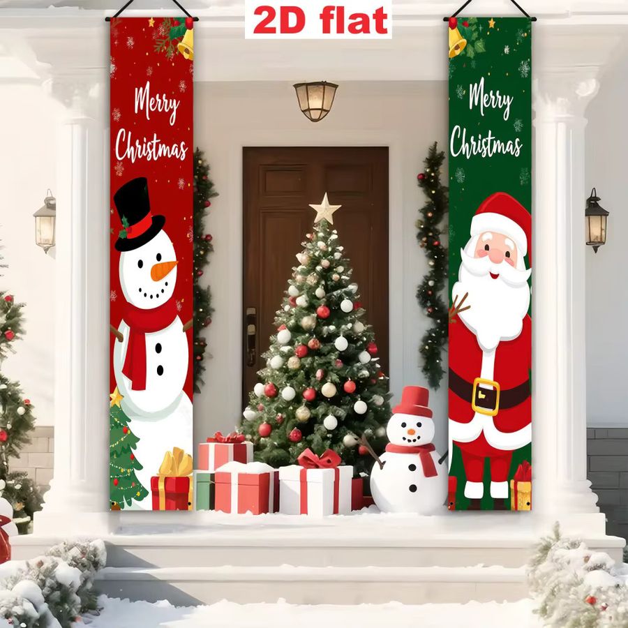 VIKAMA Weihnachtsbanner-Dekoration aus Polyester als Willkommensschild für Innen und Außen, Rechteckig, Breite: 30 cm, Höhe: 30 cm - Bild 3