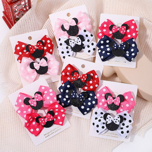 Haar Clips Polka Dot Bogen, 2er-Set, Kinder - Bild 1