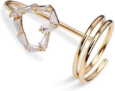 Nagelring Messing, Weiß, Zirkonia, Damen - Bild 1