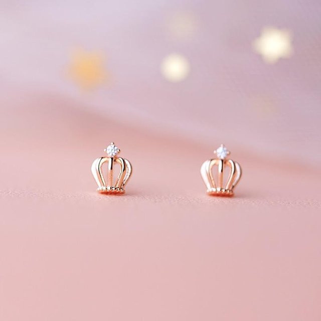 Lucky Star Jewelry Kronen-Ohrstecker, Mikro Zirkon, Damen - Bild 1
