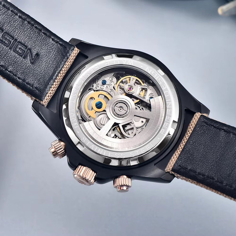 PAGANI DESIGN Armbanduhr Automatik, Edelstahl, 40 mm, Herren, Blau, Bunt - Bild 4