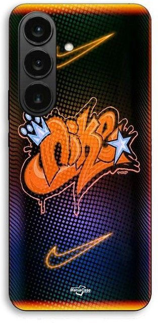 MANIACASE Handyhülle für Samsung Galaxy S26 aus Silikon TPU mit Nike Just Do It Muster in Orange und Schwarz - Bild 1