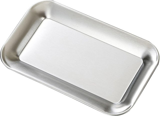 CosyHome Servierplatte aus Edelstahl quadratisch in Silber und Weiß - Bild 1