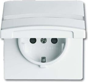 Busch-Jaeger Schuko-Steckdoseneinsatz IP44 Typ 20 in Weiß, B: 7,0 cm, H: 6,2 cm - Bild 1