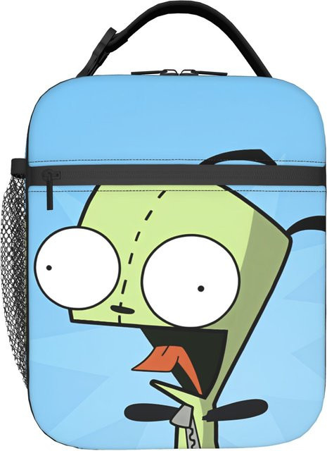 Fancy Style Studio Thermische Lunchbox Invaders Zims Gir in Blau mit niedlichem Aufdruck und Oxford Tragetasche für Picknick und unterwegs - Bild 1