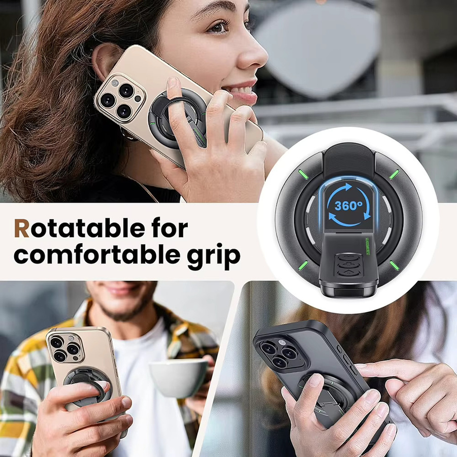 Magnetischer Fingerring und tragbarer Smartphone-Halter mit 360 Grad Rotation, universeller Desktop-Telefonständer in Weiß - Bild 3