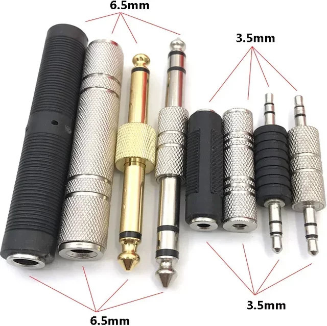 BSN 10er Set Audio Adapter 6,5mm Stecker auf 3,5mm Buchse Stereo Jack Konverter Multicolor - Bild 1