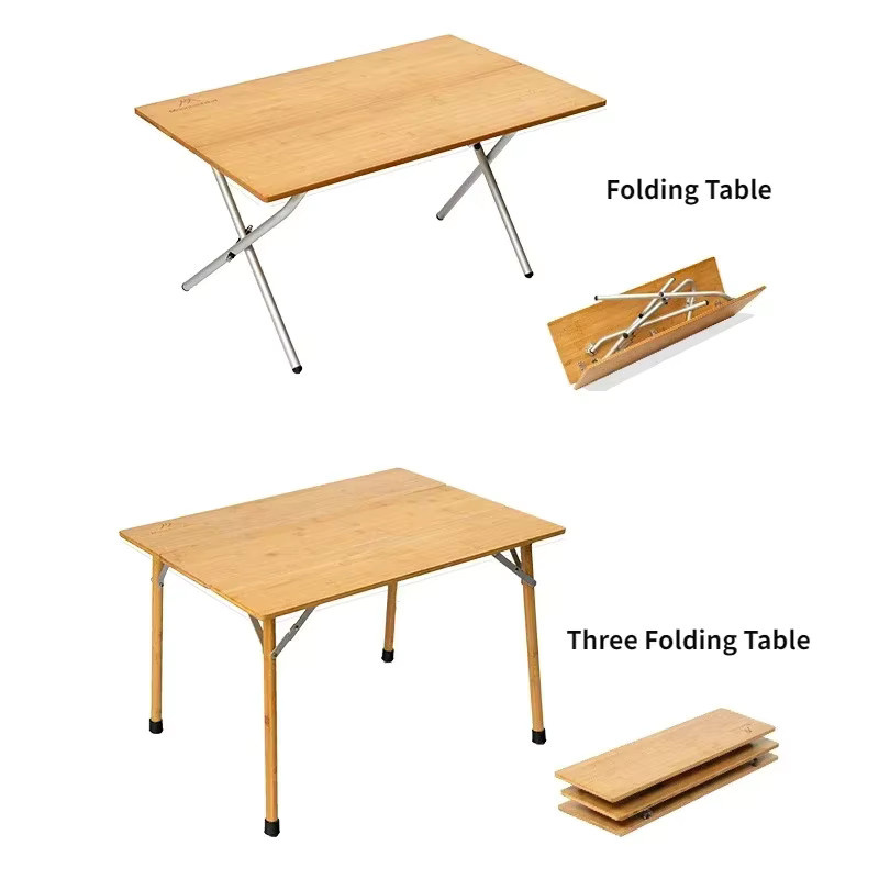 MOUNTAINHIKER Outdoor Camping Klapptisch aus Bambus als tragbarer Esstisch für Picknick und BBQ - Bild 2