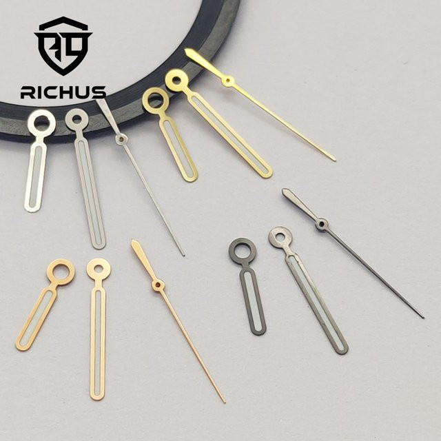 RICHUS Uhrzeiger, Silber/Gold/Blau, grün leuchtend, für NH34 NH35 NH36 ETA2824 2836 Miyota8215-DG Uhrwerk - Bild 1